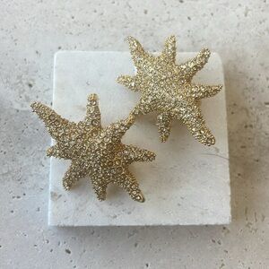 Alexis Bittar Starburst Earrings Gold Pavé Crystal Statement Sculptural Bold